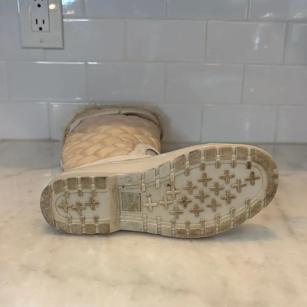 Michael Kors Boots Fulton Harness Quilted Tall Fur Lined Rainboots Winter Size 6 - Picture 8 of 17